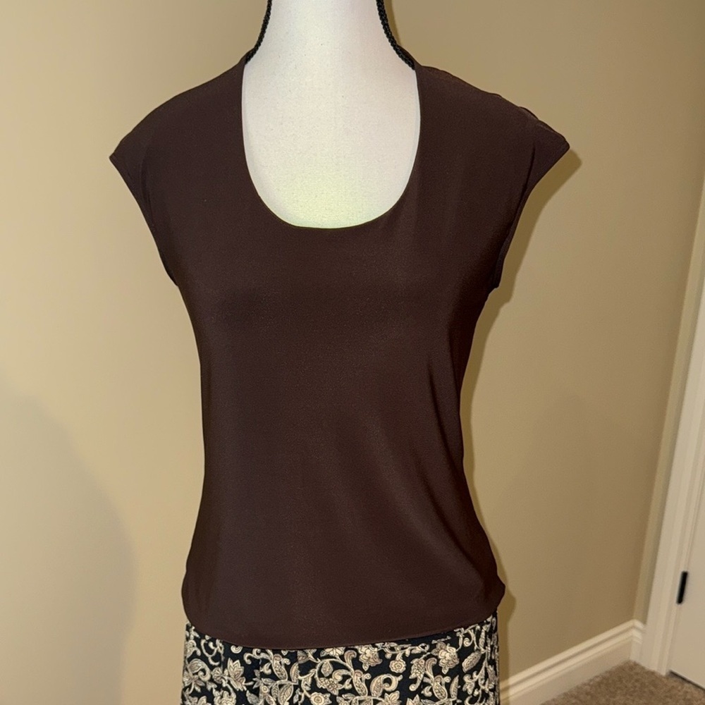 Laura Petites Blouse Shirt Top Elegant Dark Brown Women's Women’s